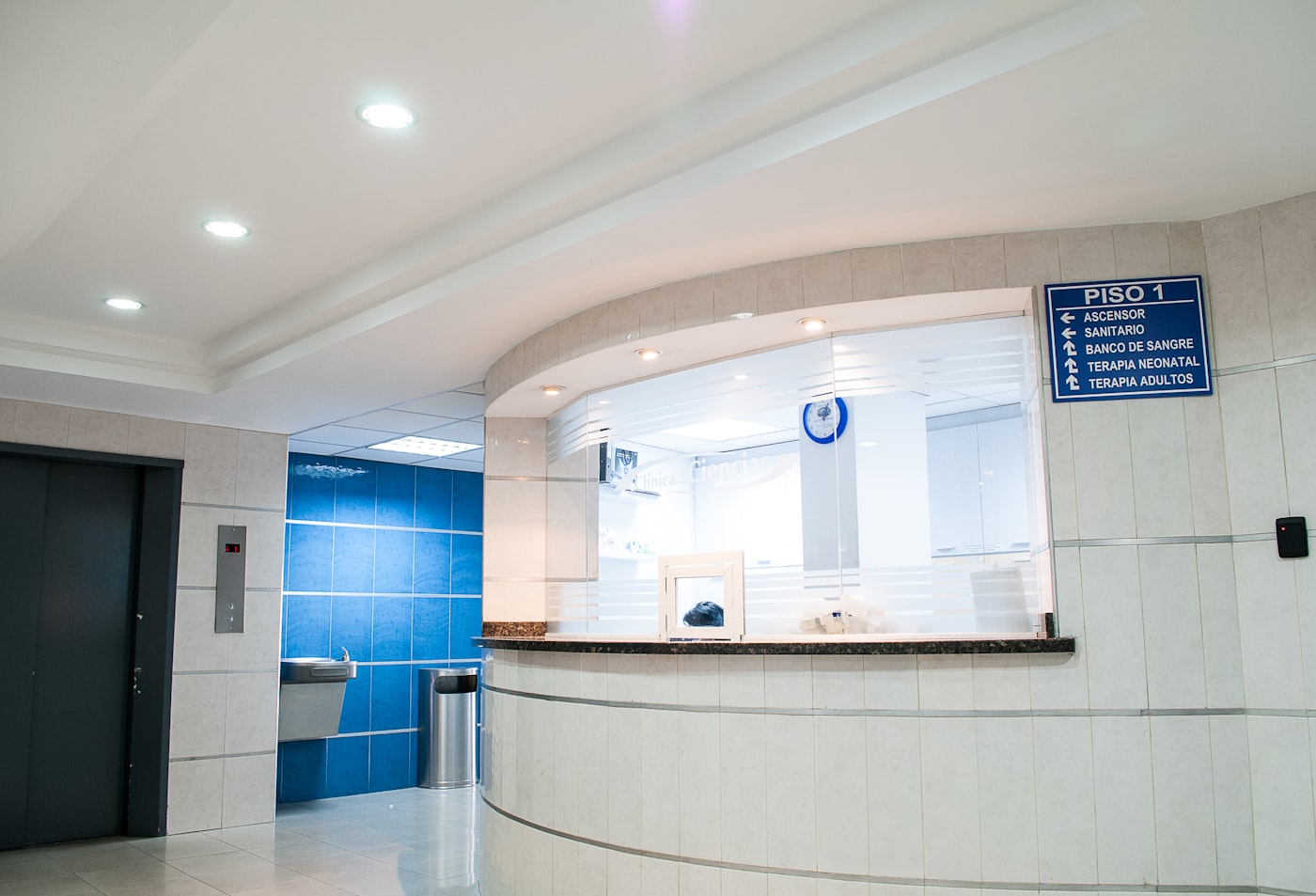Modern medical clinic reception desk ready for patient calls
