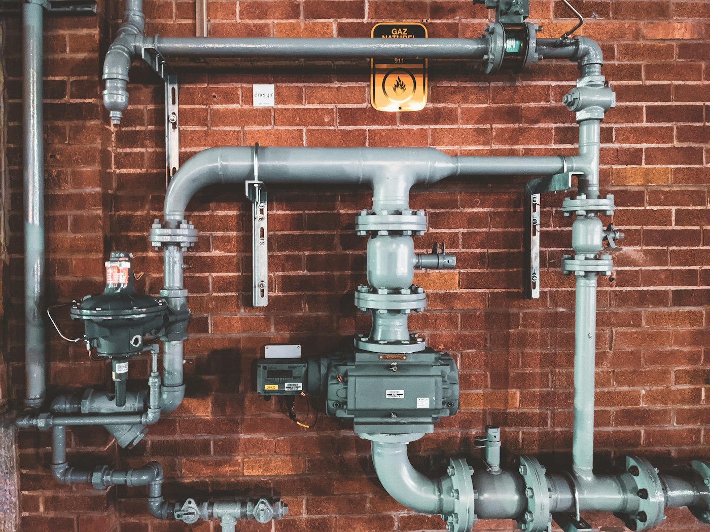 Professional gas and plumbing piping ready for scheduled service